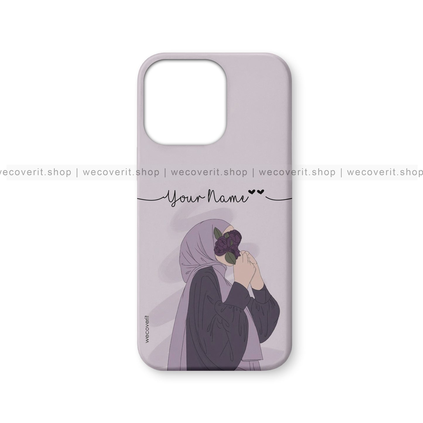 Hijabi Girl With Flower Girl Illustration Mobile Cover