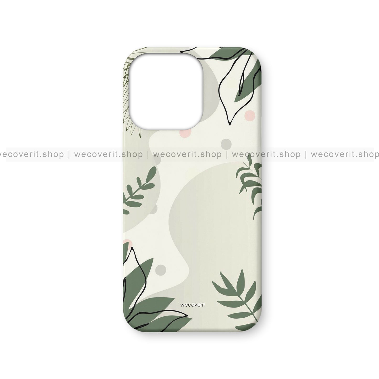 Simple Green Leafs Abstract Art Mobile Cover