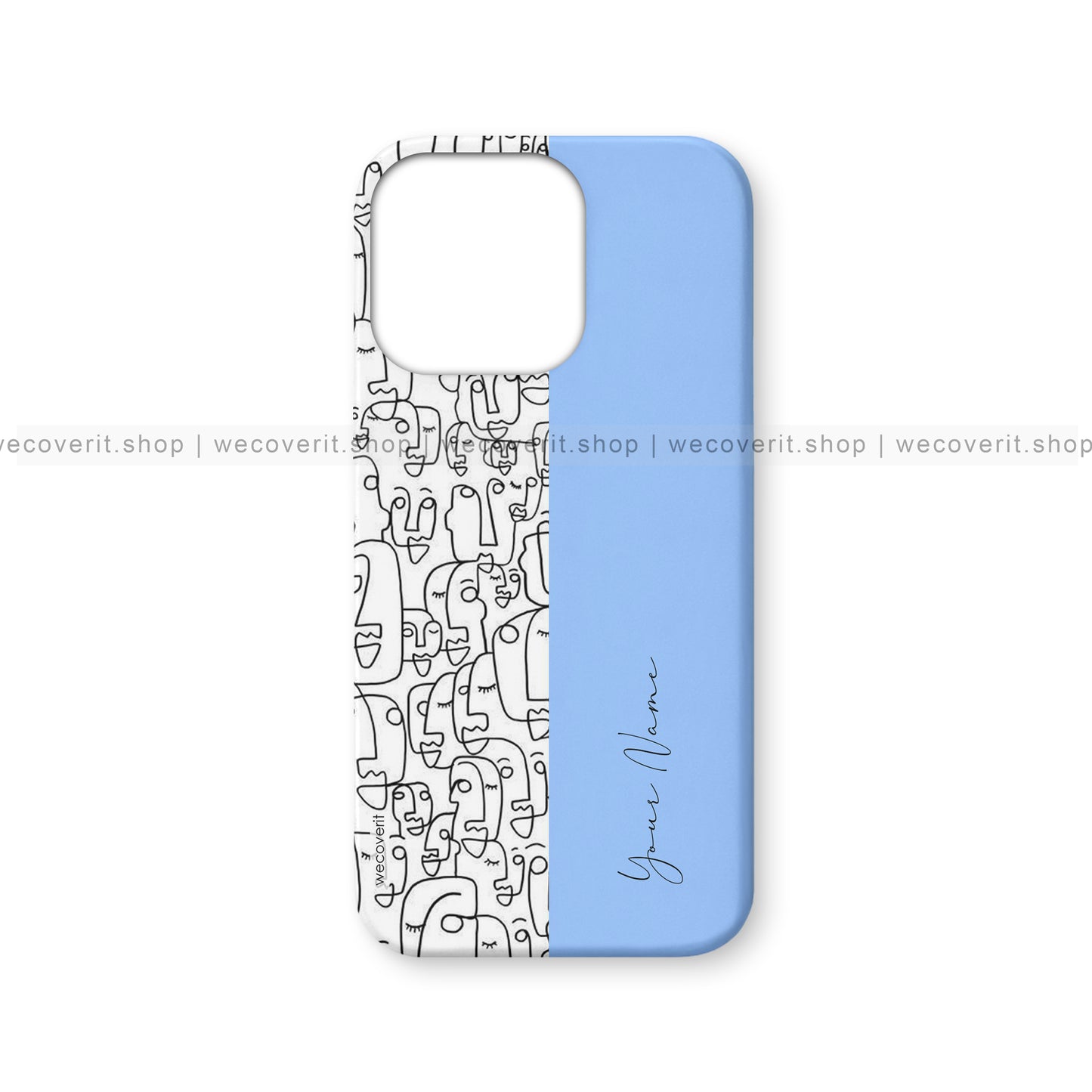 Abstract Faces Half Print Name Mobile Cover