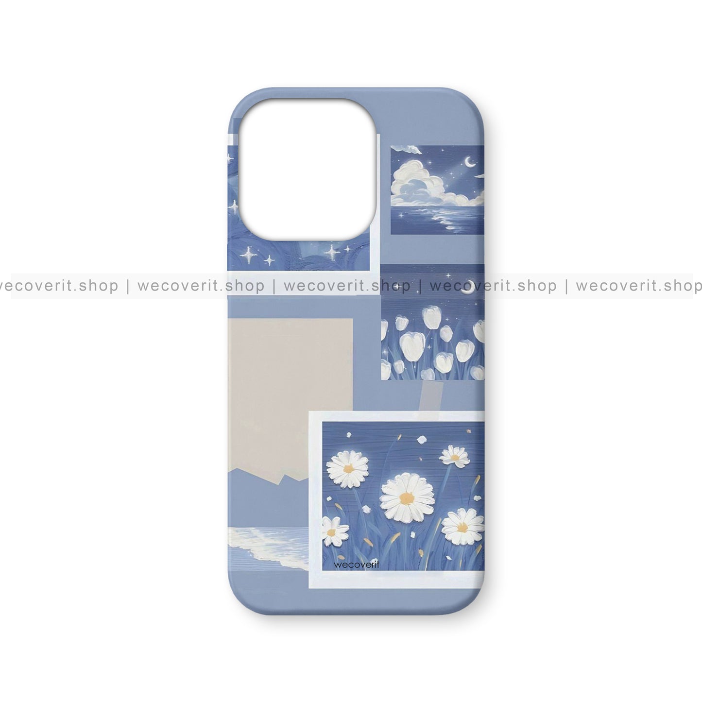 Blue Aesthetic Flower Mobile Cover