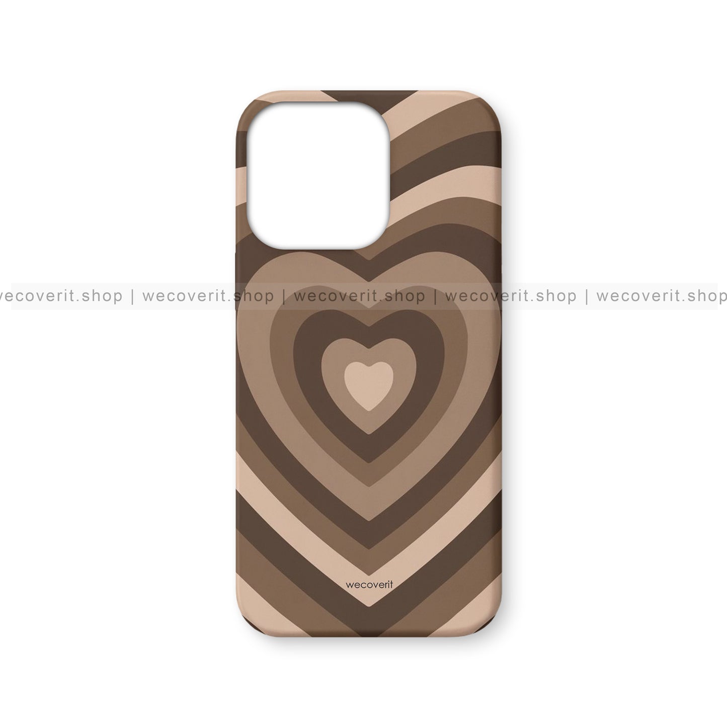 Brown Color Heart Pattern Mobile Cover