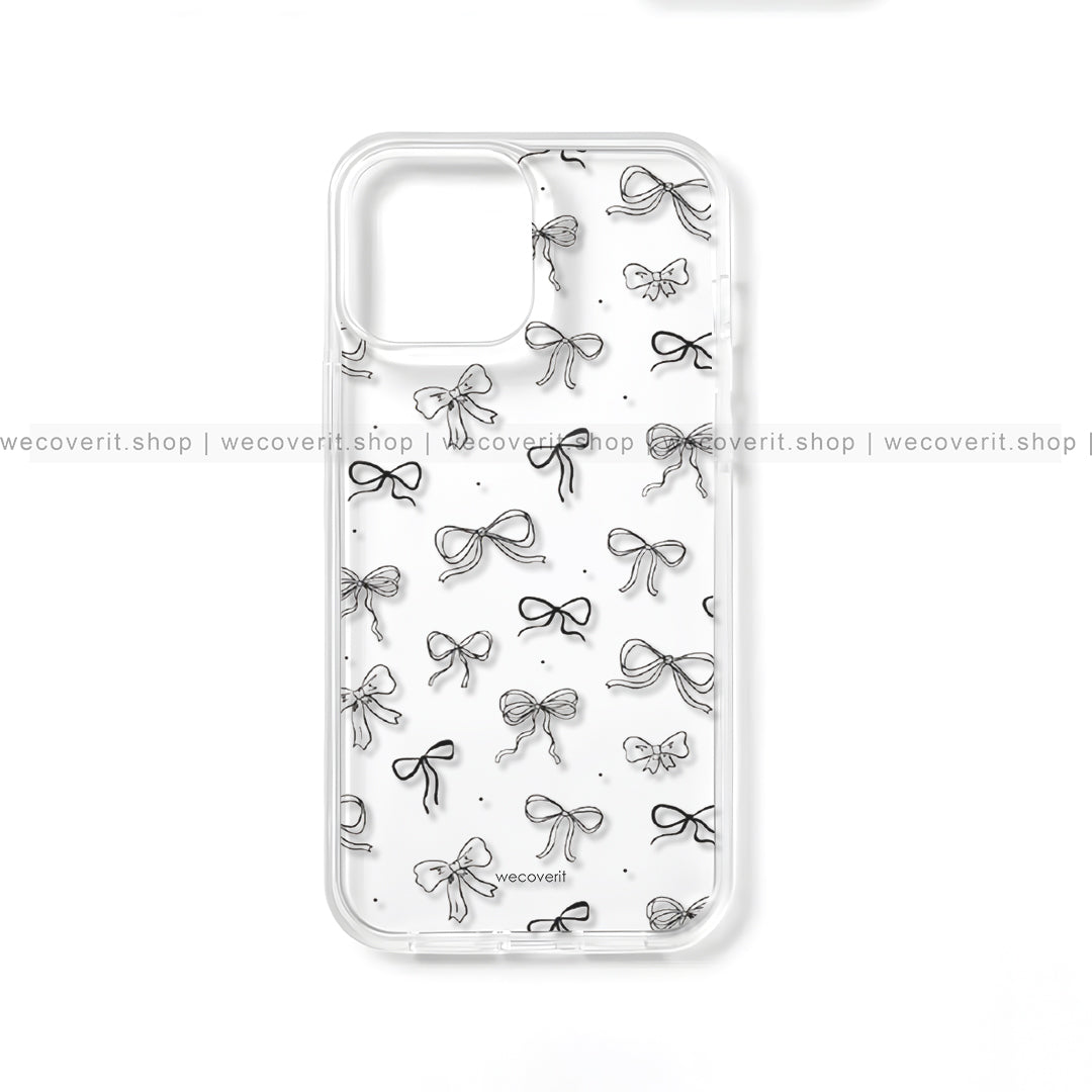 Black Bow Transparent Mobile Cover