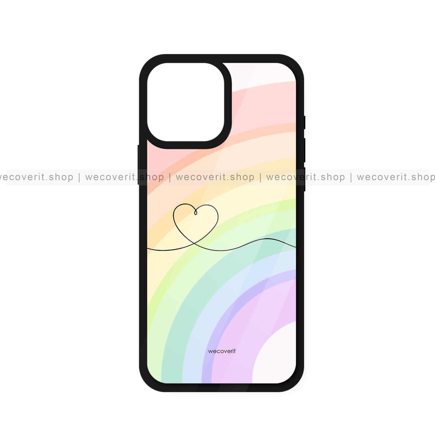 Rainbow with Heart Abstract Art Mobile Cover