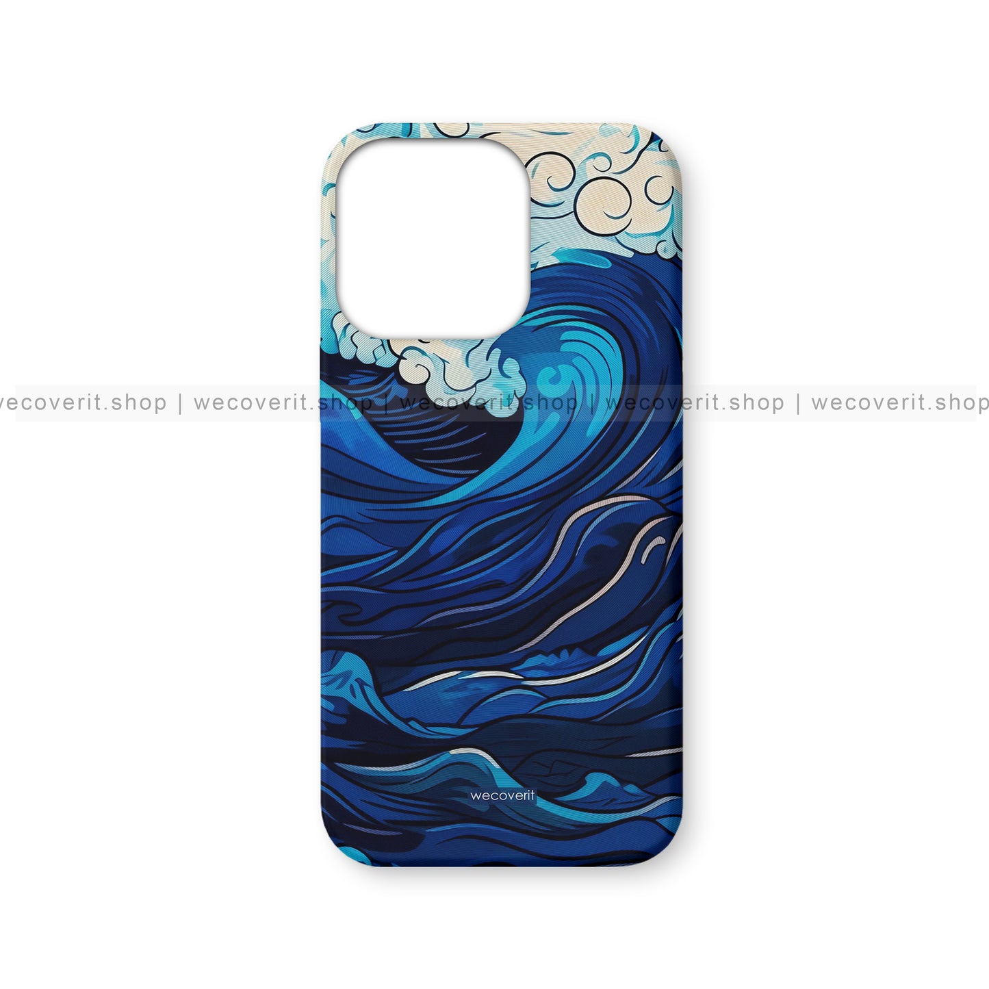 Artistic Blue Waves Mobile Cover