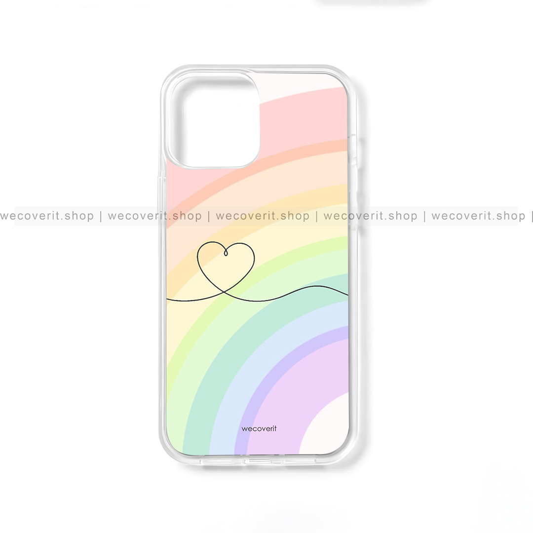 Rainbow with Heart Abstract Art Mobile Cover