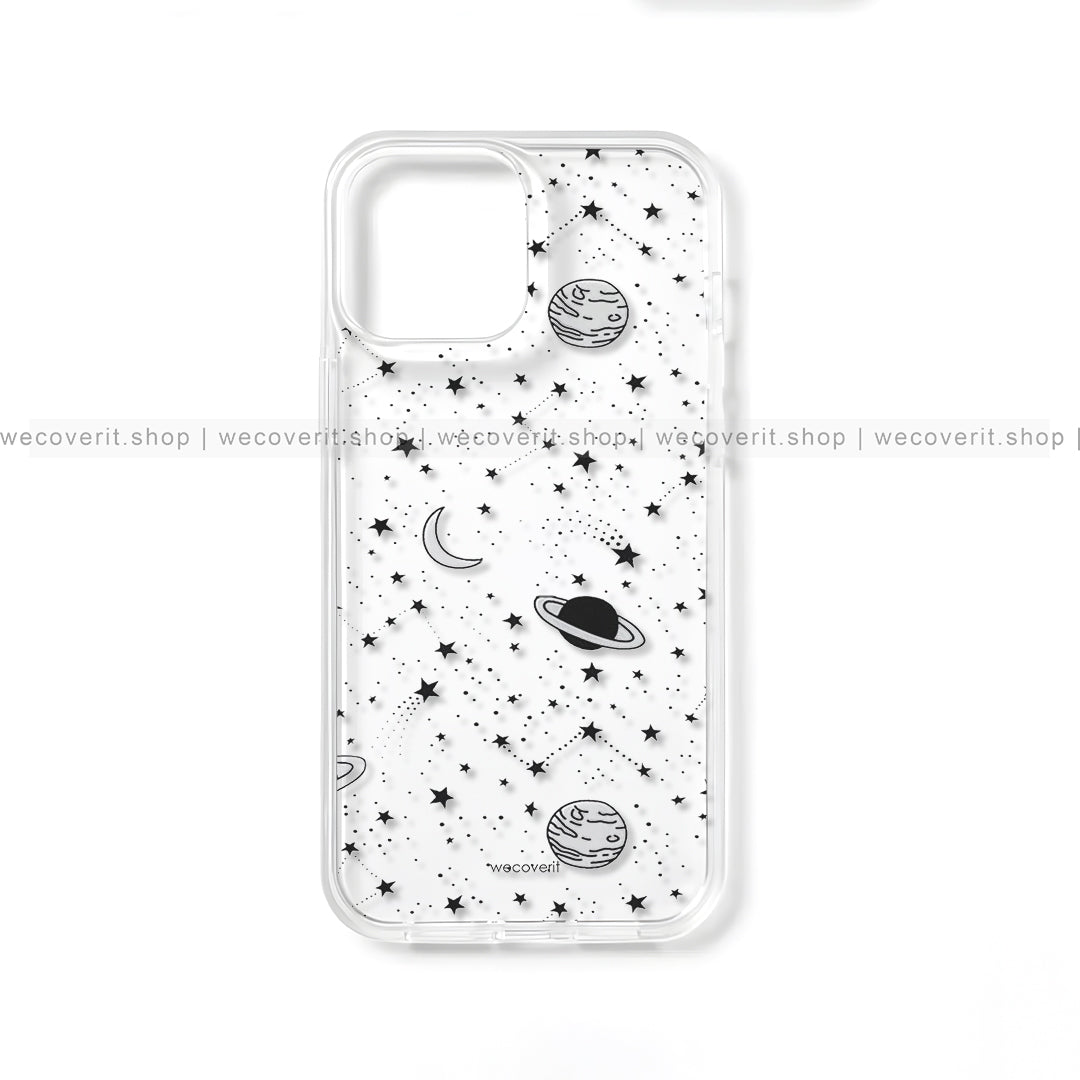 Planets Pattern Transparent Mobile Cover