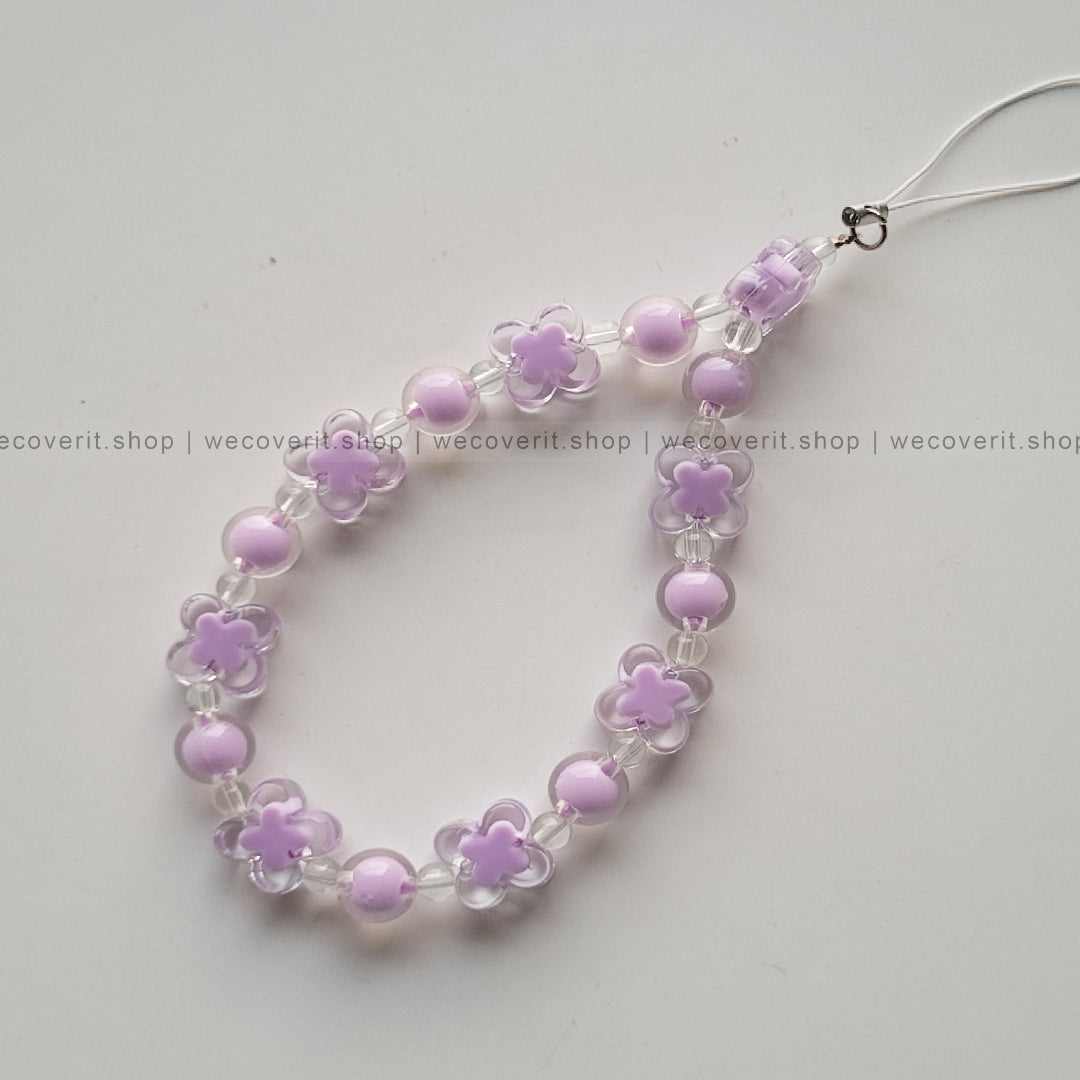 Purple Butterfly with Purple Beads Mobile Charm