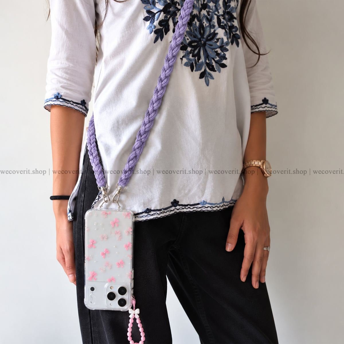 Crochet Light Purple Phone Slings