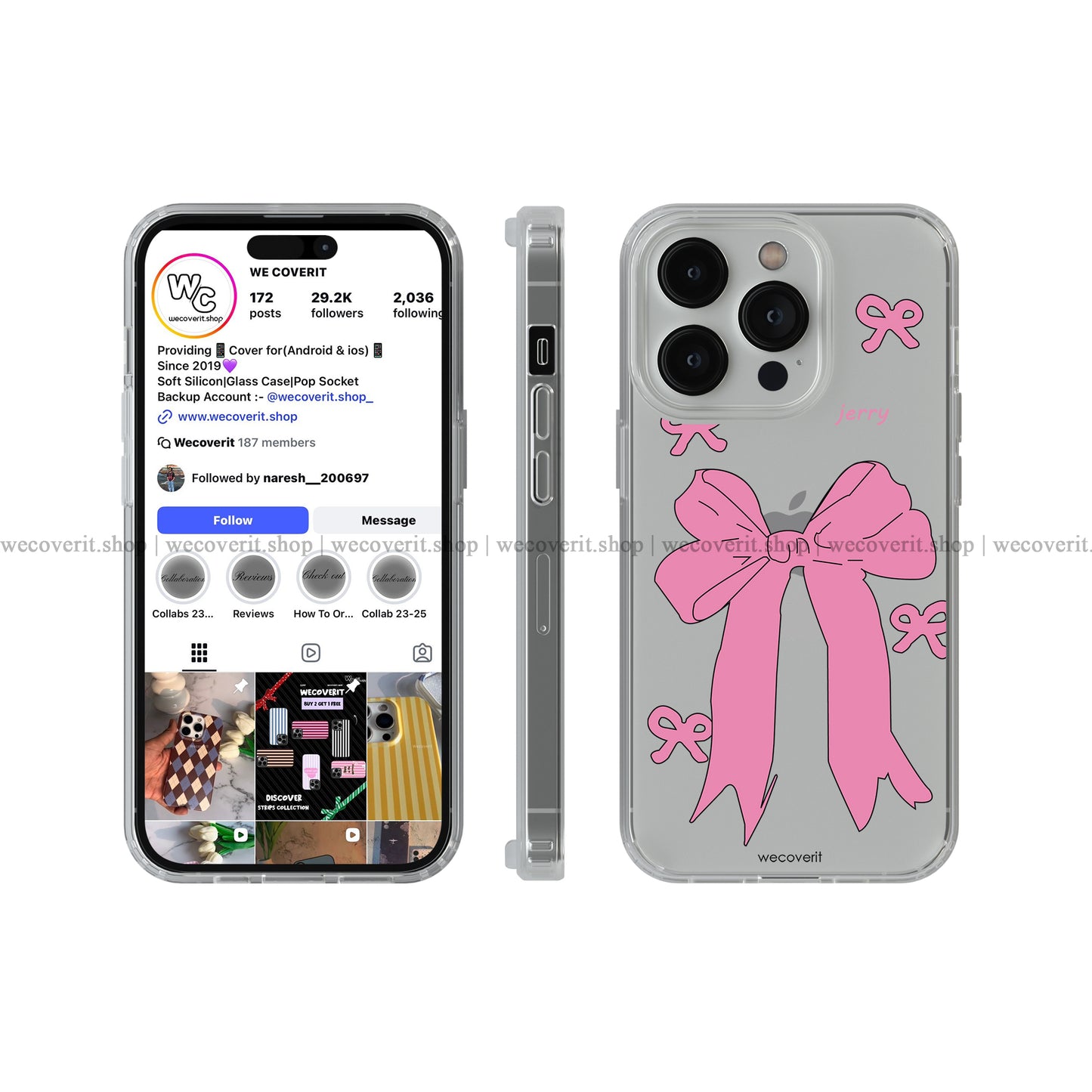Pretty In Pink Transparent Mobile Cover