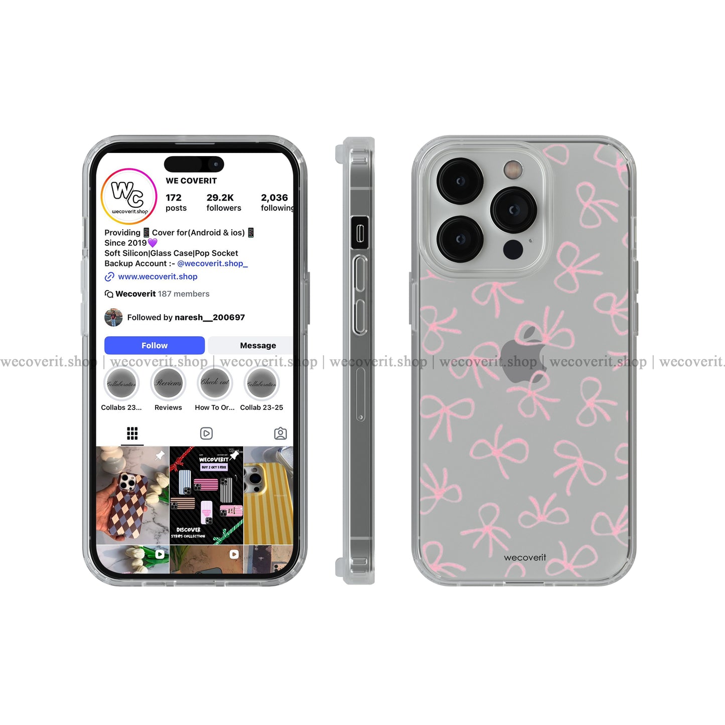 Bow Belle Transparent Mobile Cover