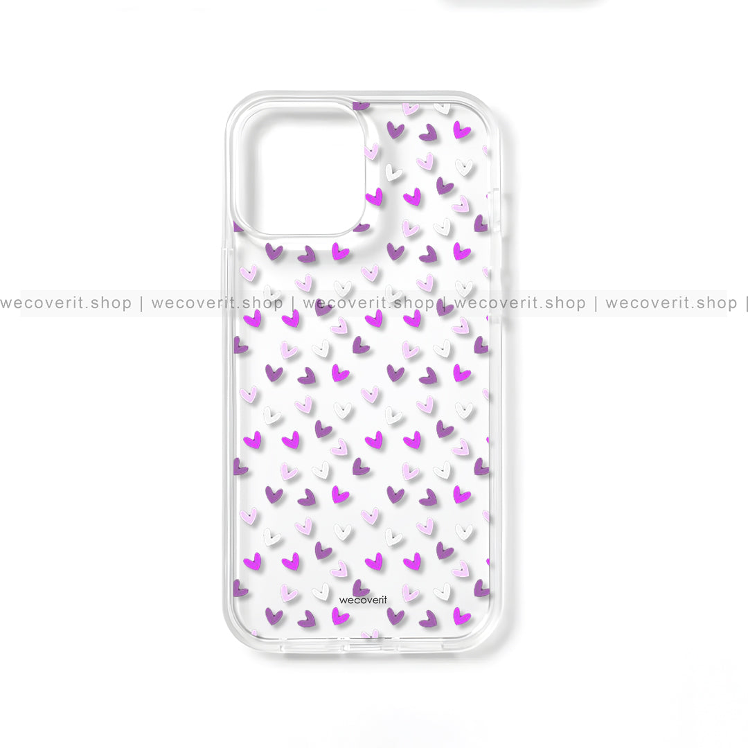 Heart Pattern Transparent Mobile Cover