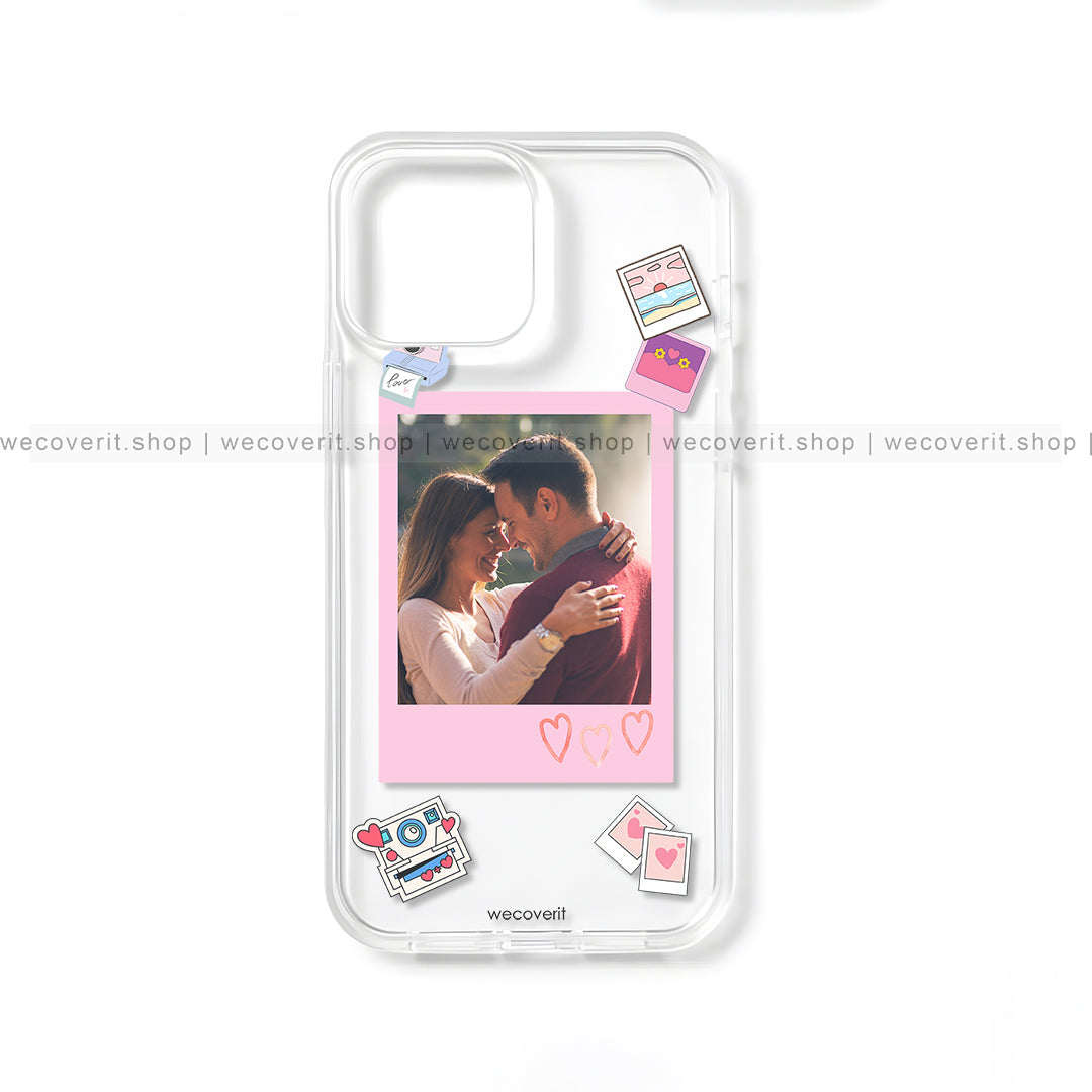 Love Polaroid Transparent Mobile Cover