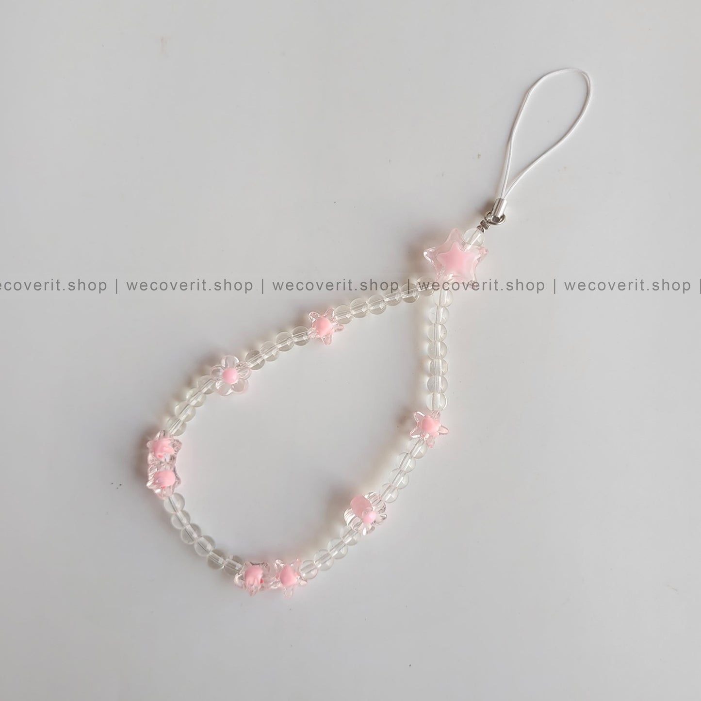 Pink Flower Pearl Mobile Charm