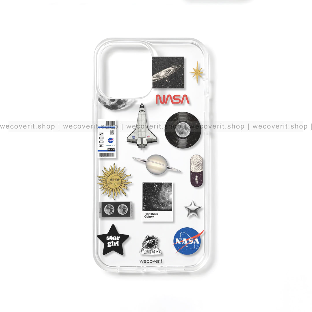 Space Stickers Transparent Mobile Cover