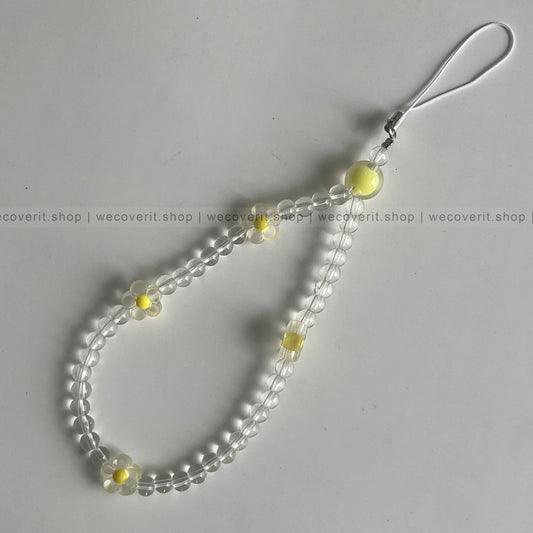 Yellow Flowers Crystal Mobile Charm