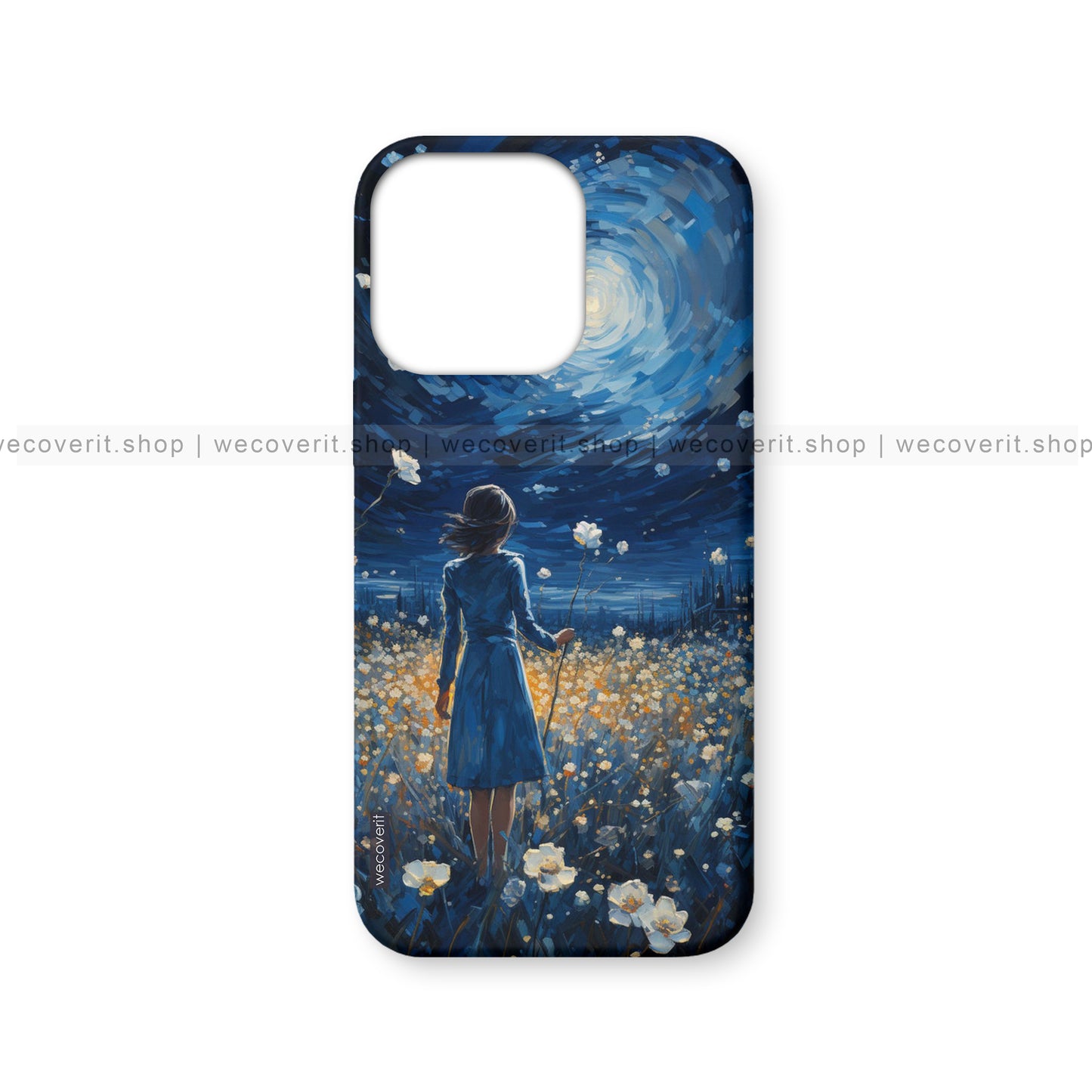 Girl In The Garden Of Flowers At Night Girl Illustration Mobile Cover