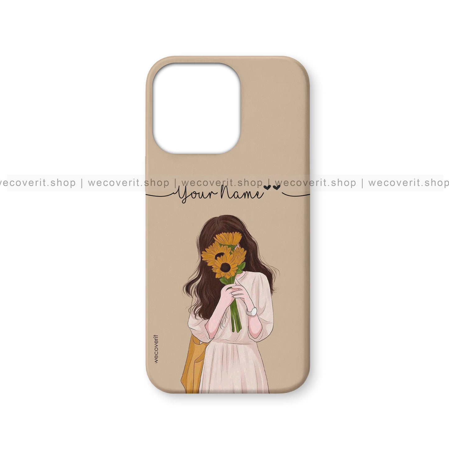 Girl Having Flowers Girl Illustration Mobile Cover