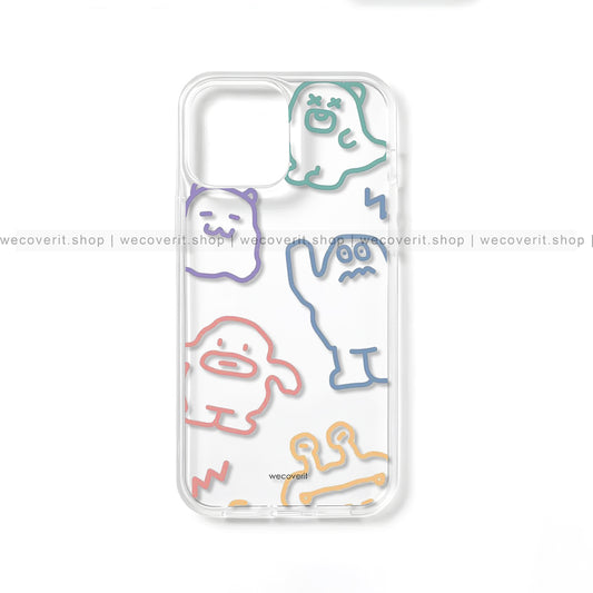 Alien Doodles Clear Transparent Mobile Cover