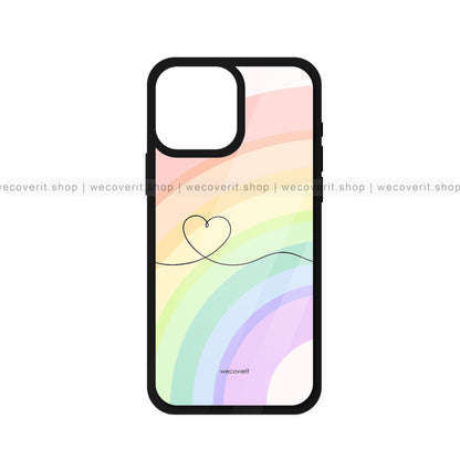 Rainbow with Heart Abstract Art Mobile Cover