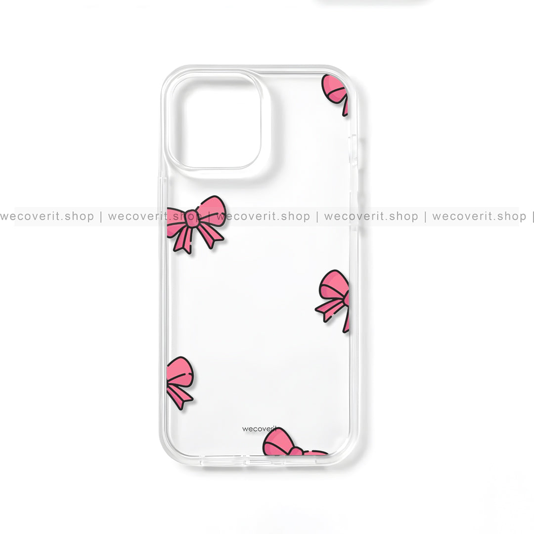 Bow Pattern Transparent Mobile Cover