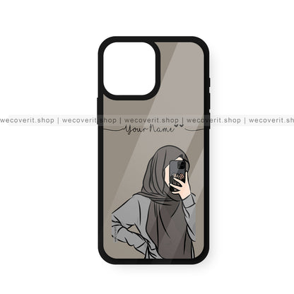 Girl In Hijab Taking Pic Girl Illustration Mobile Cover