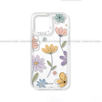 Floral Pattern Transparent Mobile Cover