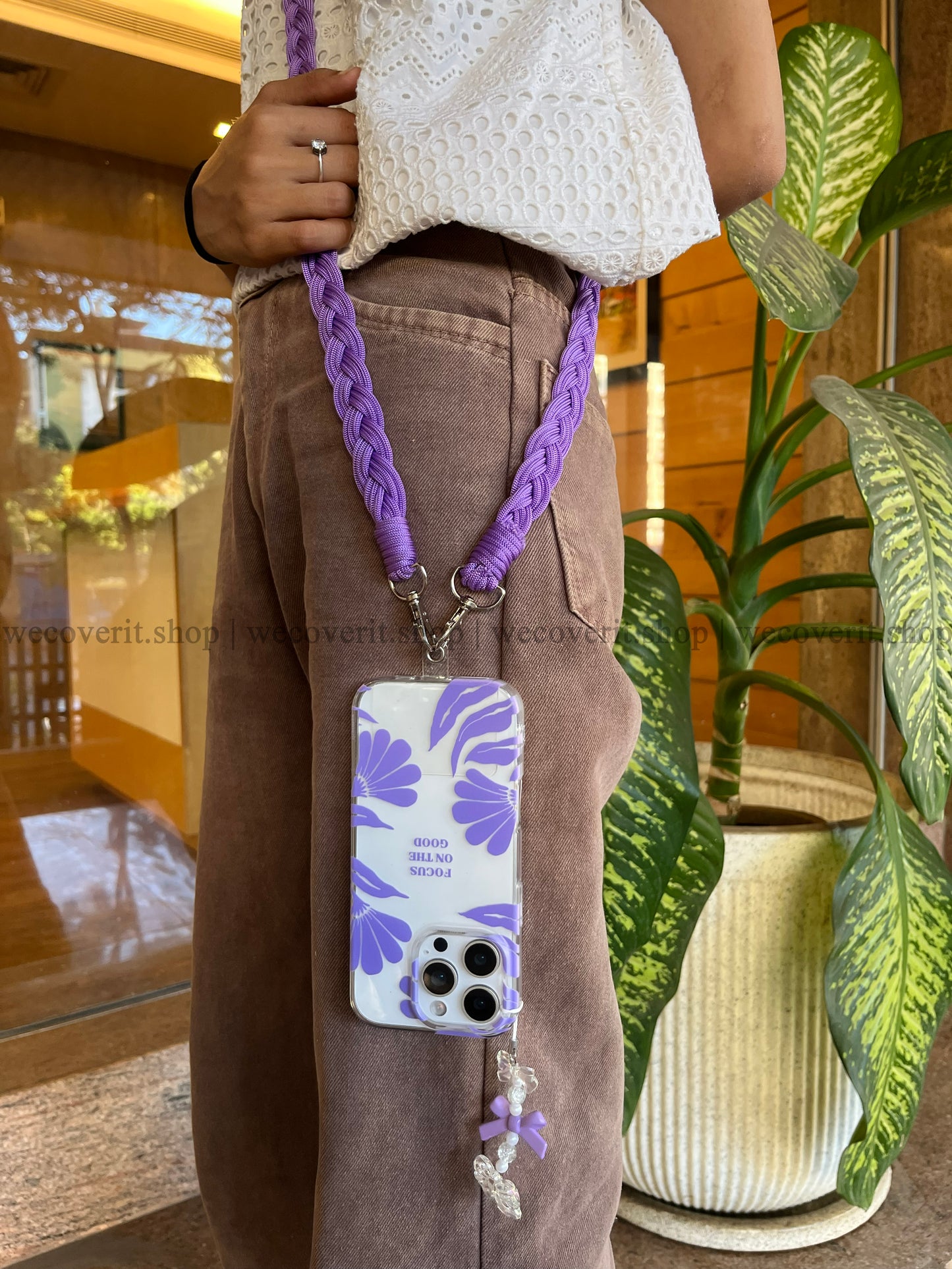 Purple Phone Slings with Card Holder
