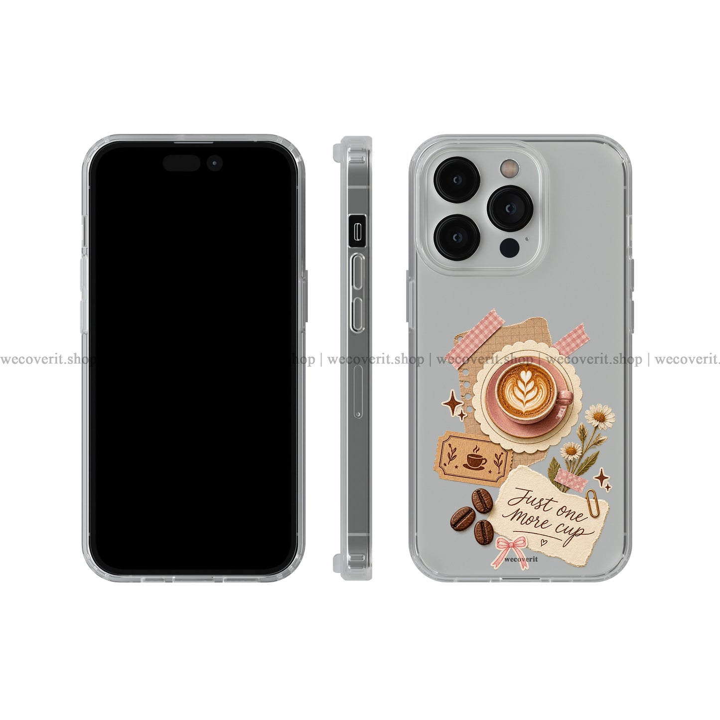 Coffee Collage Transparent Mobile Cover