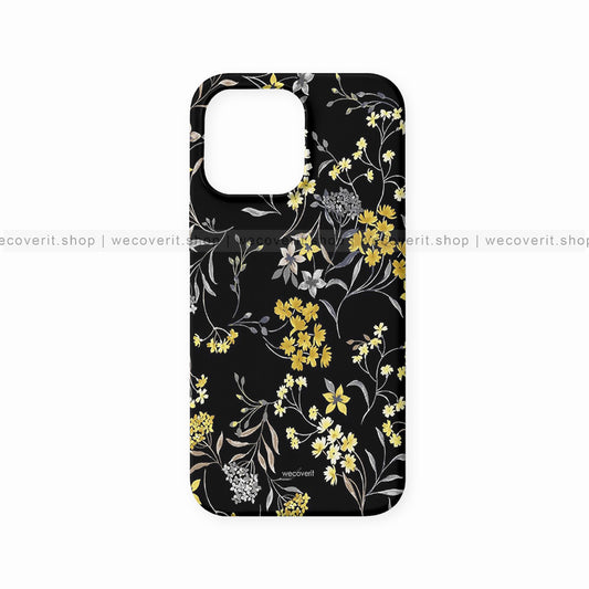 Black & Yellow Flower Floral Mobile Cover