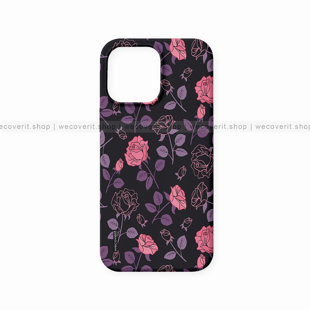 Dark Rose Pattern Floral Mobile Cover