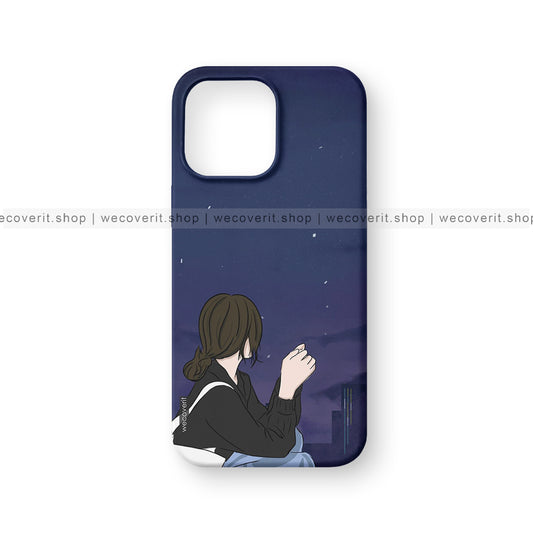 A Girl Waiting Girl Illustration Mobile Cover