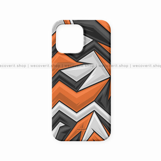 Orange White ZigZag Lines Mobile Cover