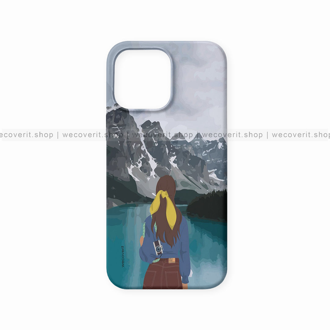 A Girl Travelling Girl Illustration Mobile Cover