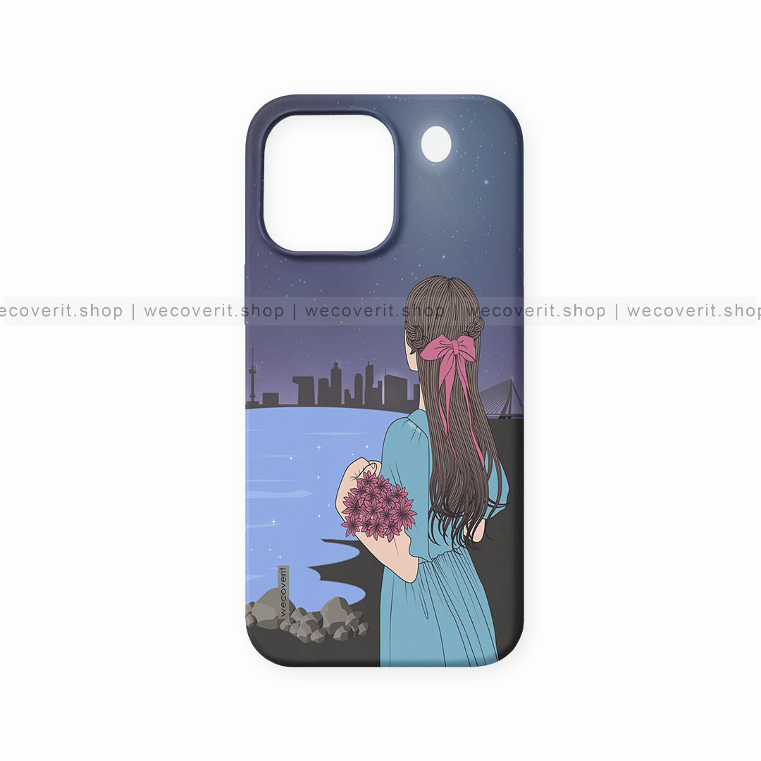 Girl With Flowers Girl Illustration Mobile Cover