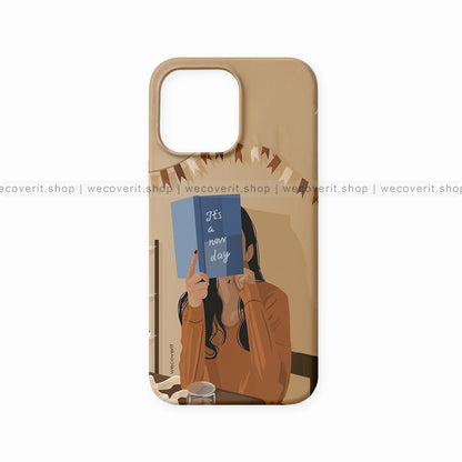 Girl Reading A Book Girl Illustration Mobile Cover