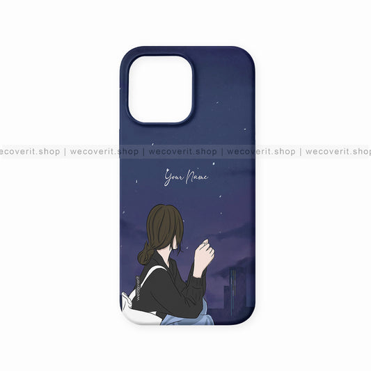 A Girl Waiting Girl Illustration Mobile Cover