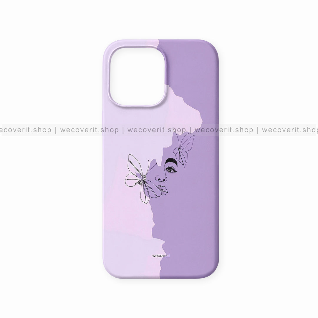 Face Line Art With Butterfly Abstract Art Mobile Cover