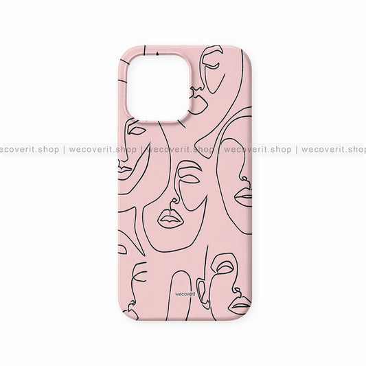 Face Line Art Pattern Mobile Cover