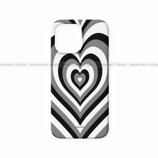 Black & White Heart Pattern Mobile Cover