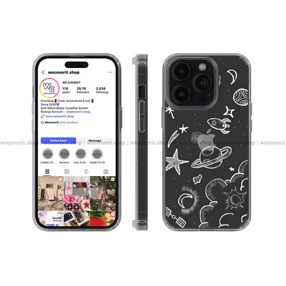 Stellar Doodles Transparent Mobile Cover