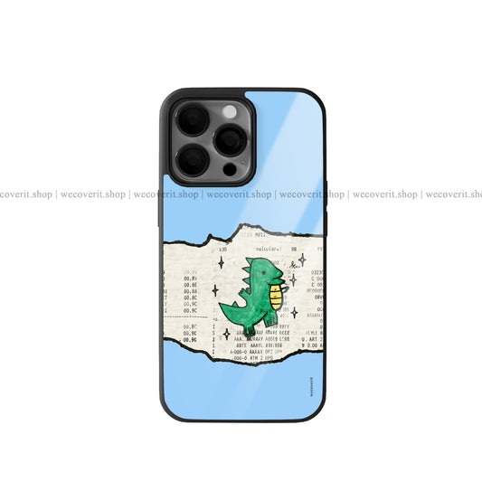Paper Dino Blue Premium Glossy Phone Cover