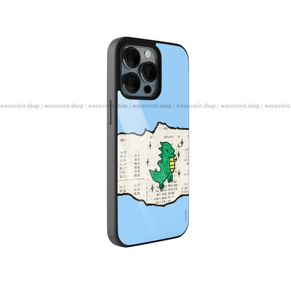 Paper Dino Blue Premium Glossy Phone Cover