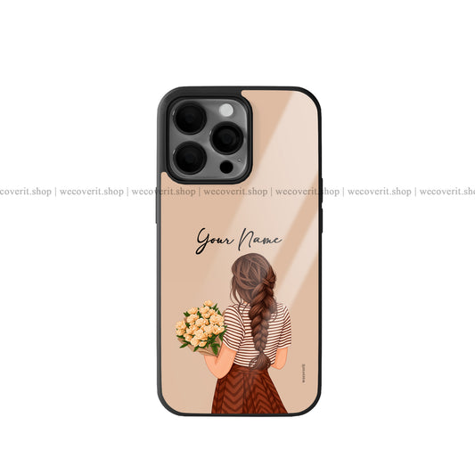 Cottage Bloom Girl Illustration Premium Glossy Phone Cover