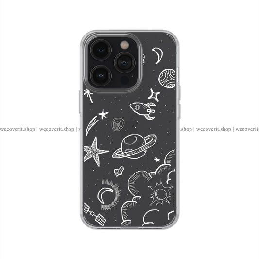 Stellar Doodles Transparent Mobile Cover