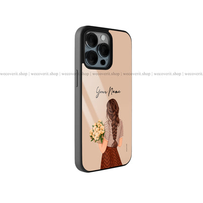 Cottage Bloom Girl Illustration Premium Glossy Phone Cover