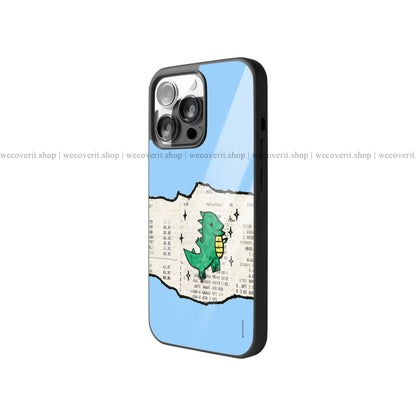 Paper Dino Blue Premium Glossy Phone Cover