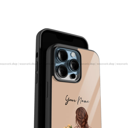 Cottage Bloom Girl Illustration Premium Glossy Phone Cover