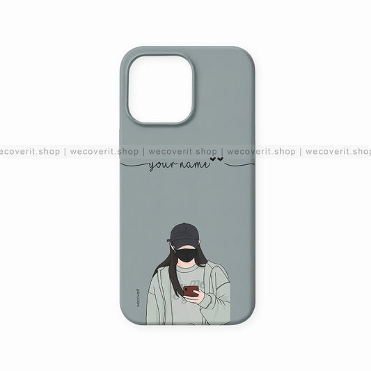 Girl Using Phone Girl Illustration Mobile Cover