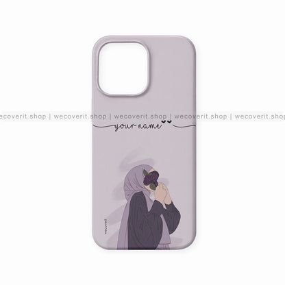 Hijabi Girl With Flower Girl Illustration Mobile Cover