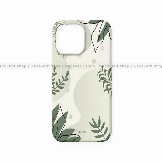 Simple Green Leafs Abstract Art Mobile Cover